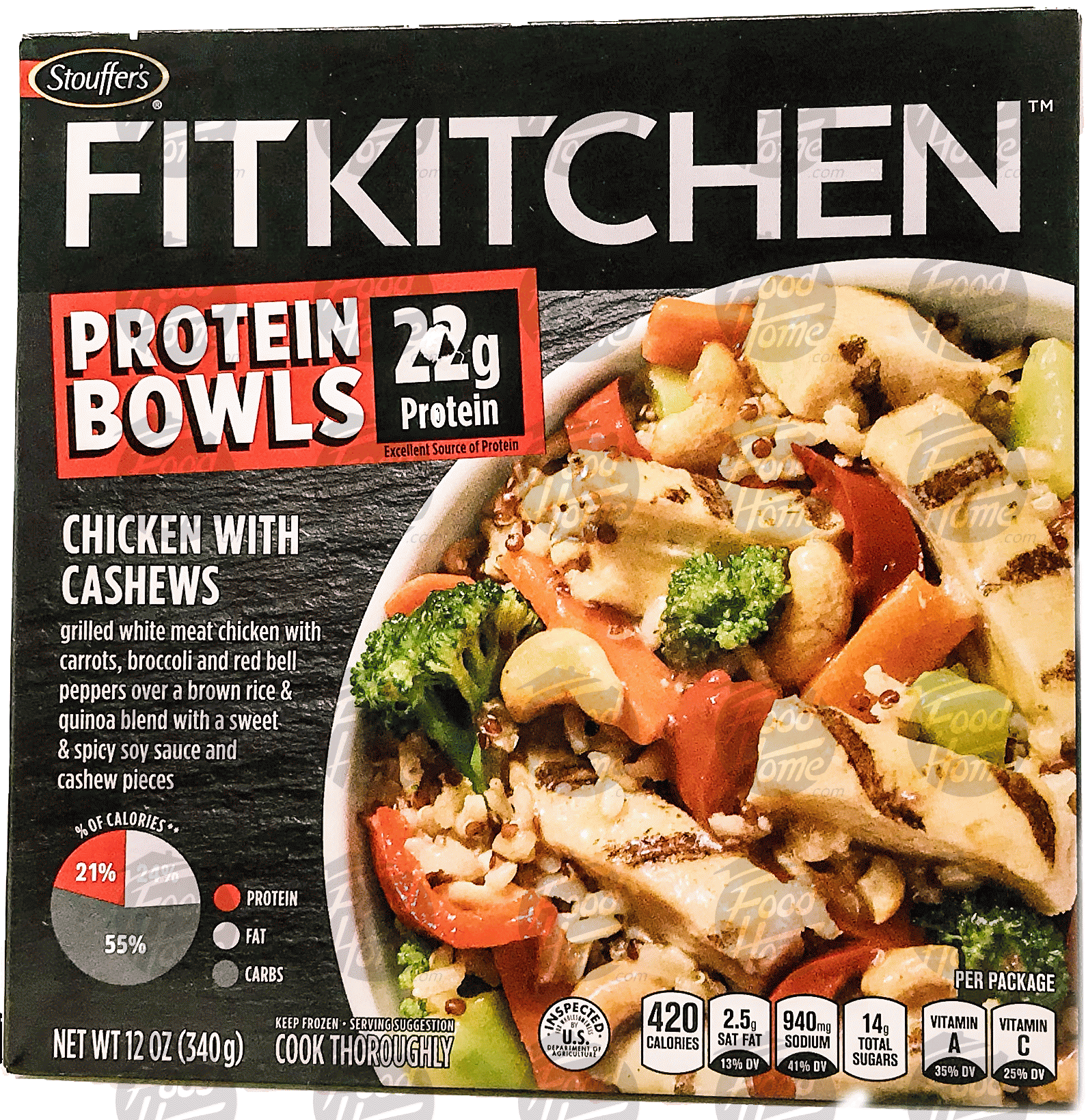 Stouffer's Fit Kitchen Protein Bowls chicken with cashews, frozen bowl Full-Size Picture